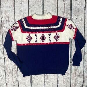 Vintage 1980s JcPenney Crewneck Ski Skiing 80s Pullover Sweater